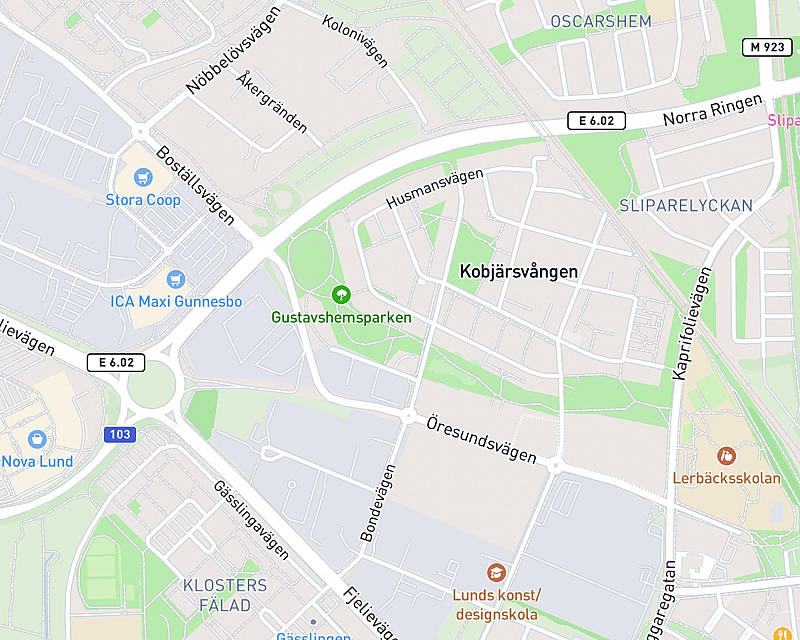 En karta som visar platsen för AniCura Öresunds Djurklinik