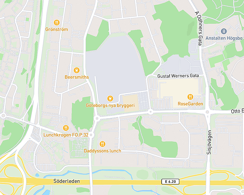 En karta som visar platsen för AniCura Västra Djursjukhuset