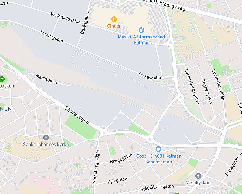 En karta som visar platsen för AniCura Kalmarsunds Djursjukhus